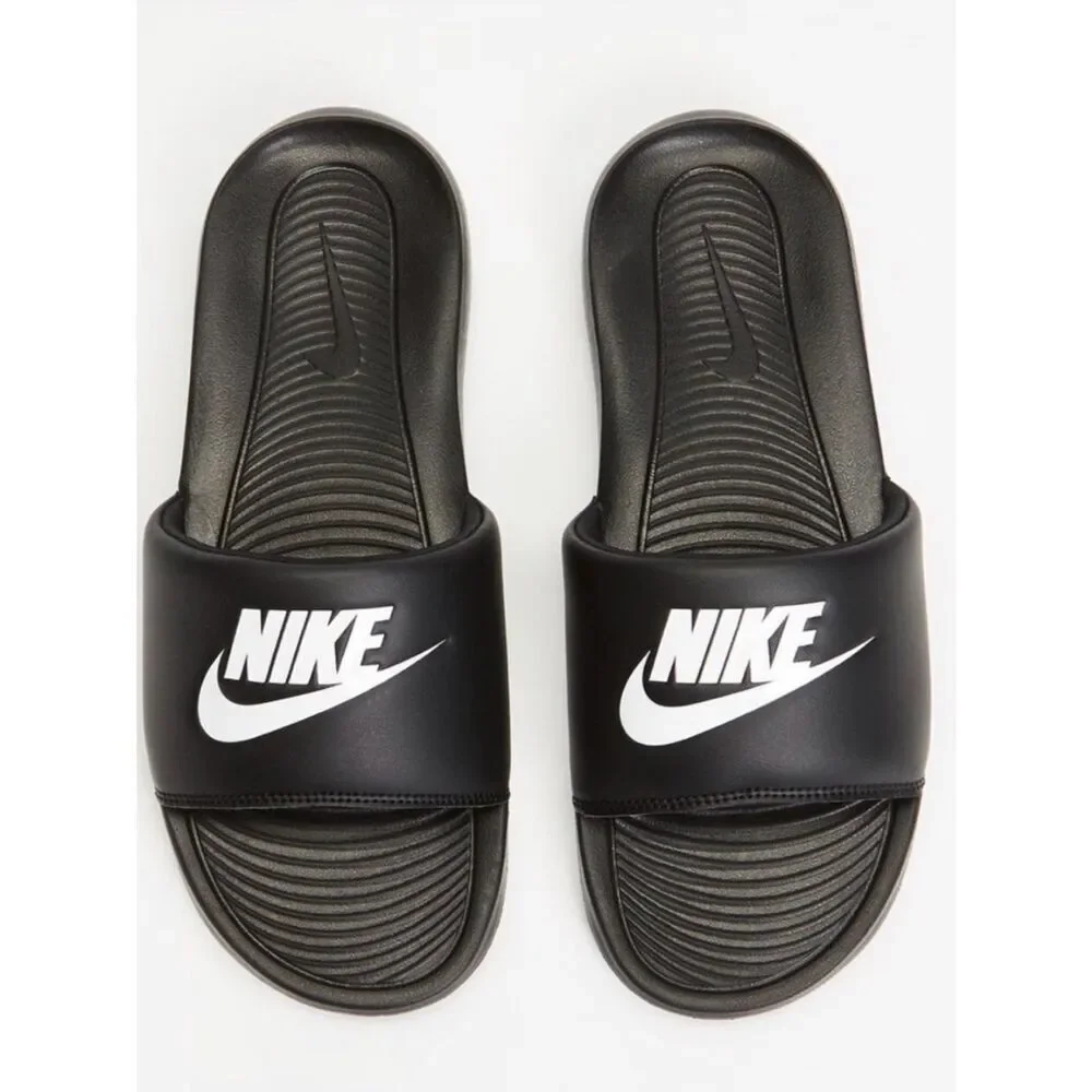 NIKE VICTORI ONE SLIDE BLACK / WHITE BLACK SLIDES SLIDE ON SANDAL size 12